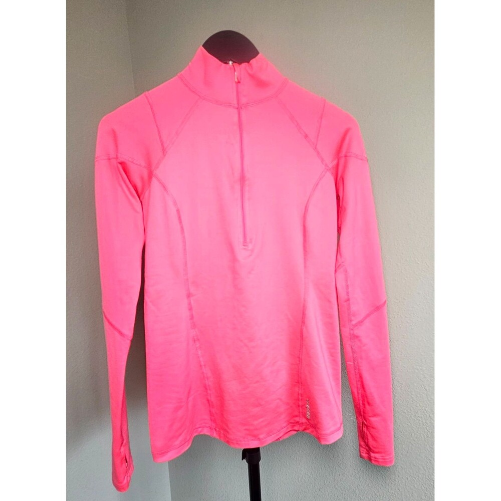 Reebok PlayDry Pullover Womens S Pink 1/4 Zip Athletic‎ Running Top Athleisure